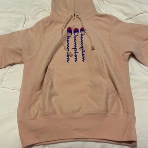 Blush Pink Champion Reverse Weave Hoodie